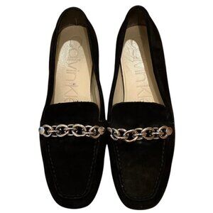 Calvin Klein Black suede Elanna Loafer size 6M